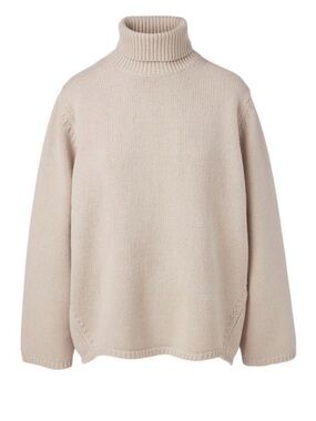 Toteme Taupe Ribbed Turtleneck Sweater